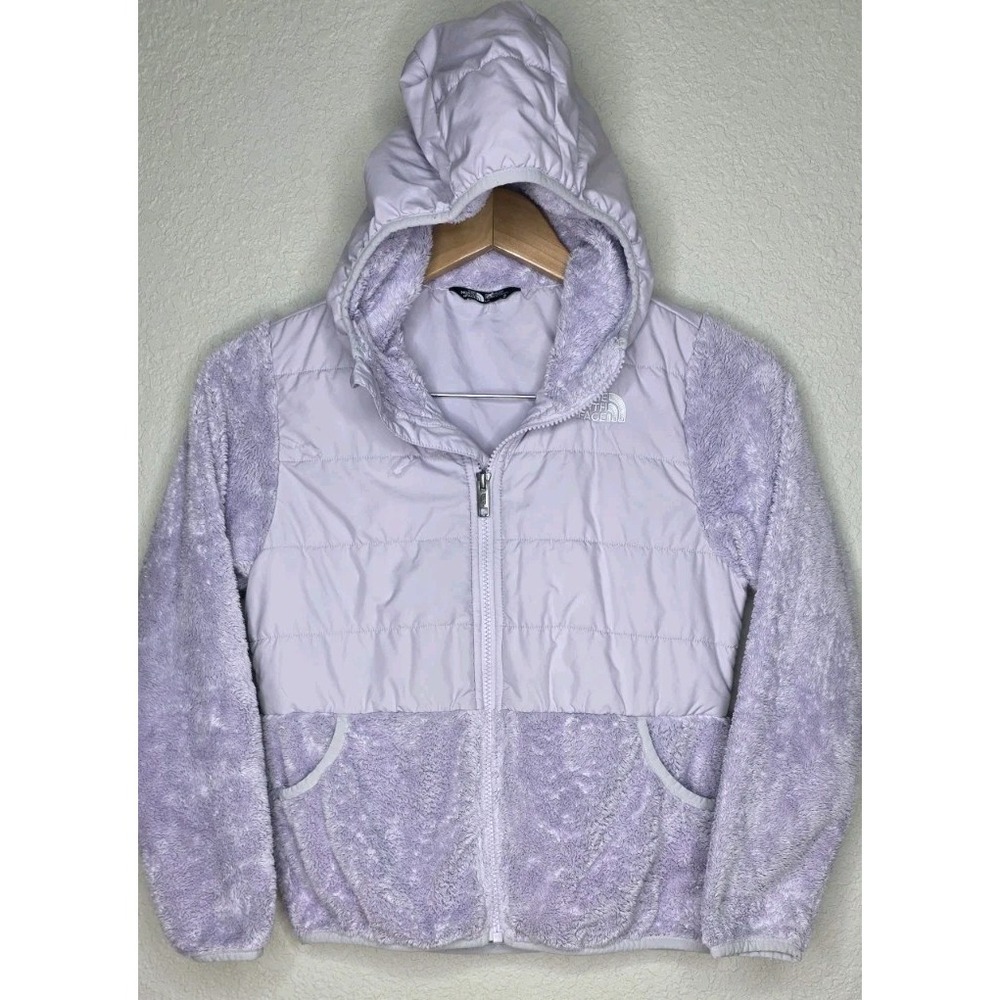 The North Face Girls Mashup Sherpa Hooded Full Zip Jacket Lavender L/12 Coat